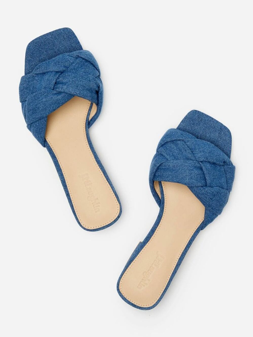 J. McLaughlin Hannah denim braided block-heel sandals sz 8 new SH199